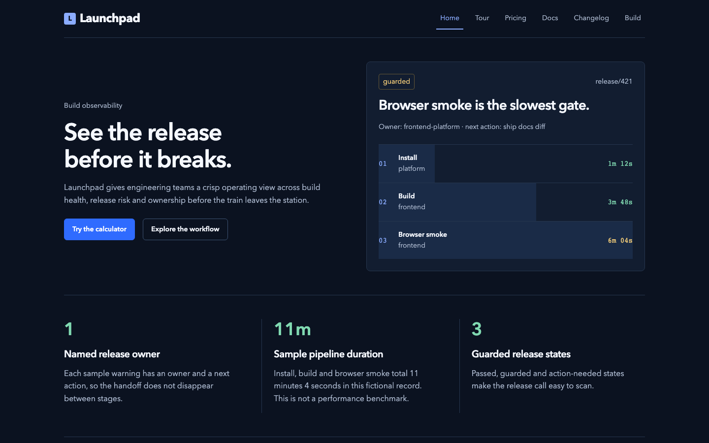 Launchpad: actual released desktop product view after the shared typography refinement.