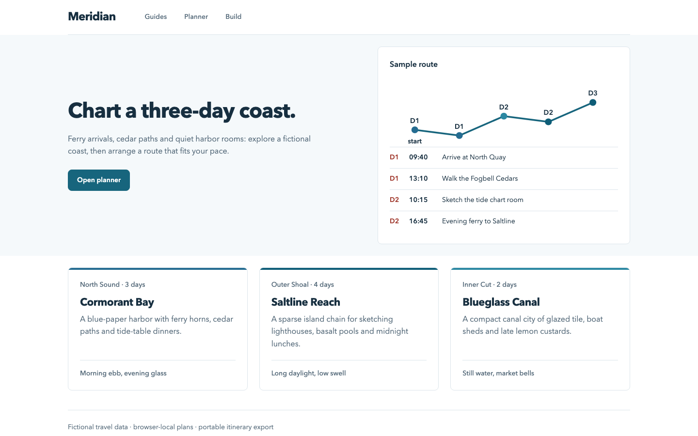 Meridian: actual released desktop product view after the shared typography refinement.